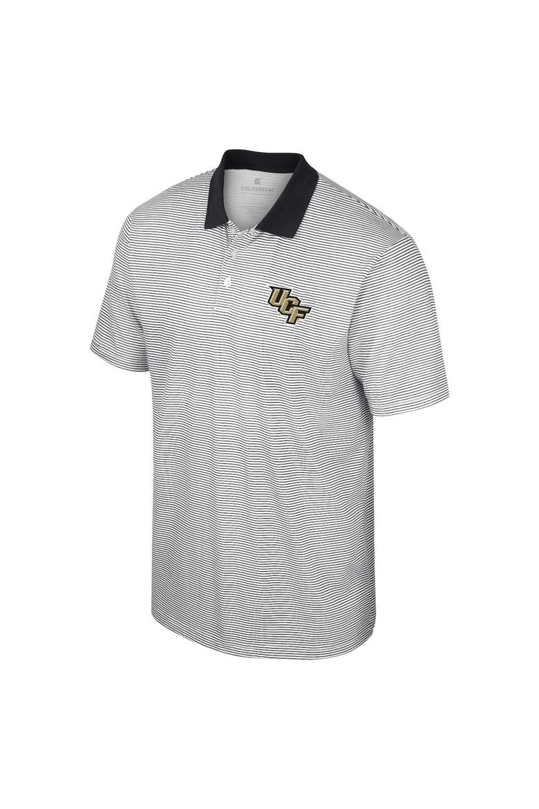 Men's Colosseum White/Black UCF Knights Print Stripe Polo, Alternate, color, White