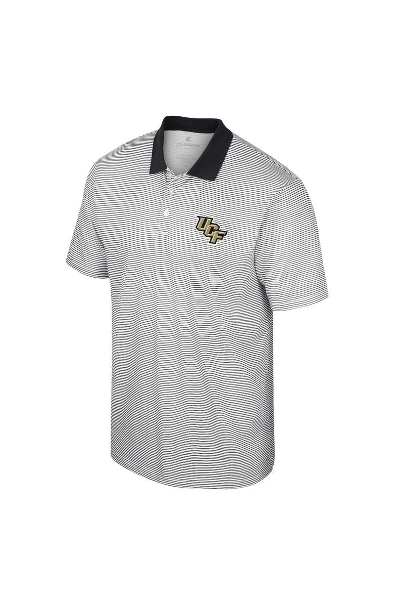 COLOSSEUM Men's Colosseum White/Black UCF Knights Print Stripe Polo, Alternate, color, White