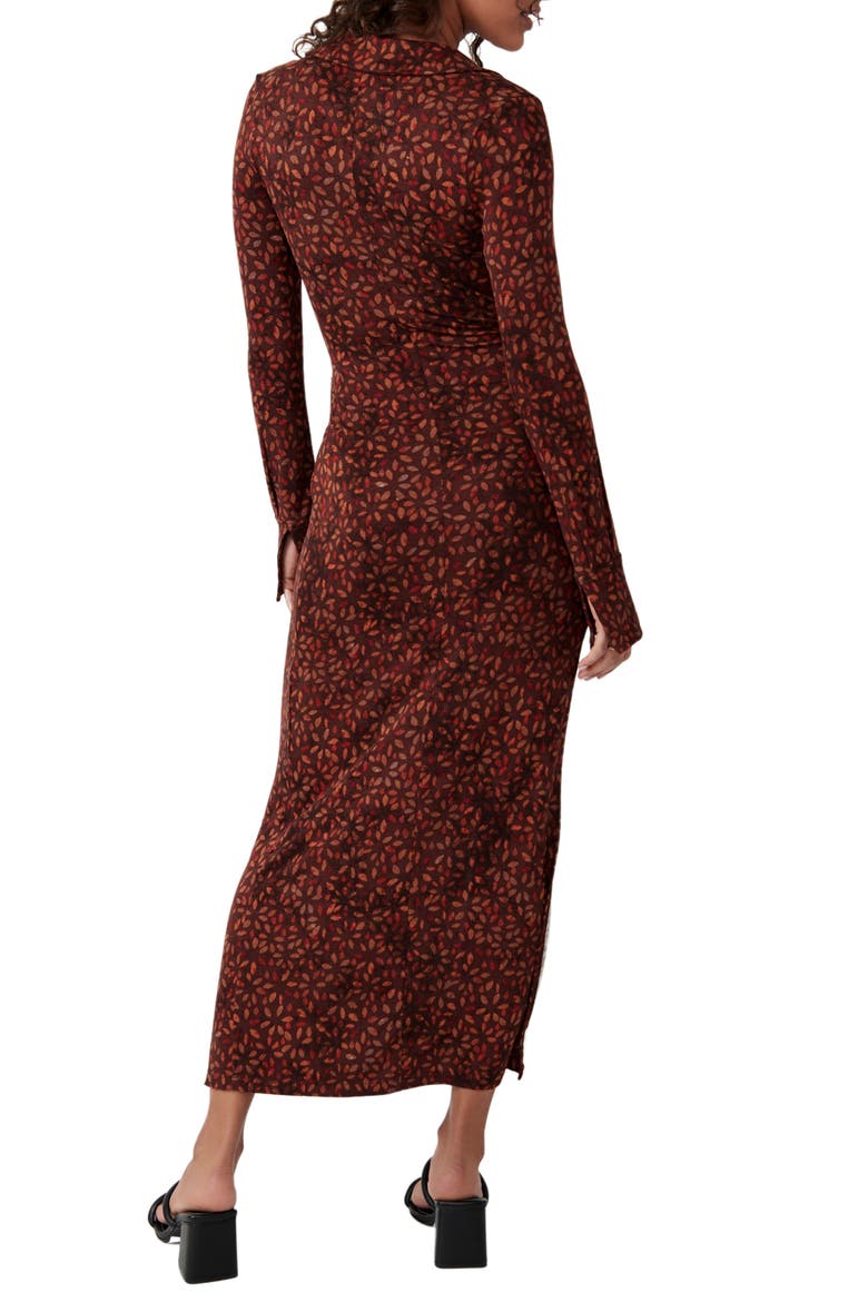Shayla Floral Long Sleeve Wrap Dress, Alternate, color, CHOCOLATE COMBO
