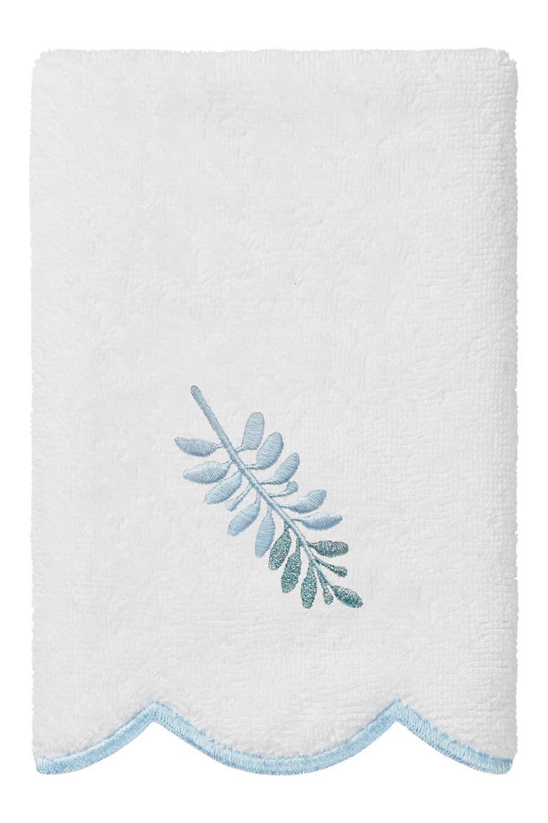 Fern Toss Scallop 3-Piece Towel Set, Alternate, color, WHITE/ BLUE