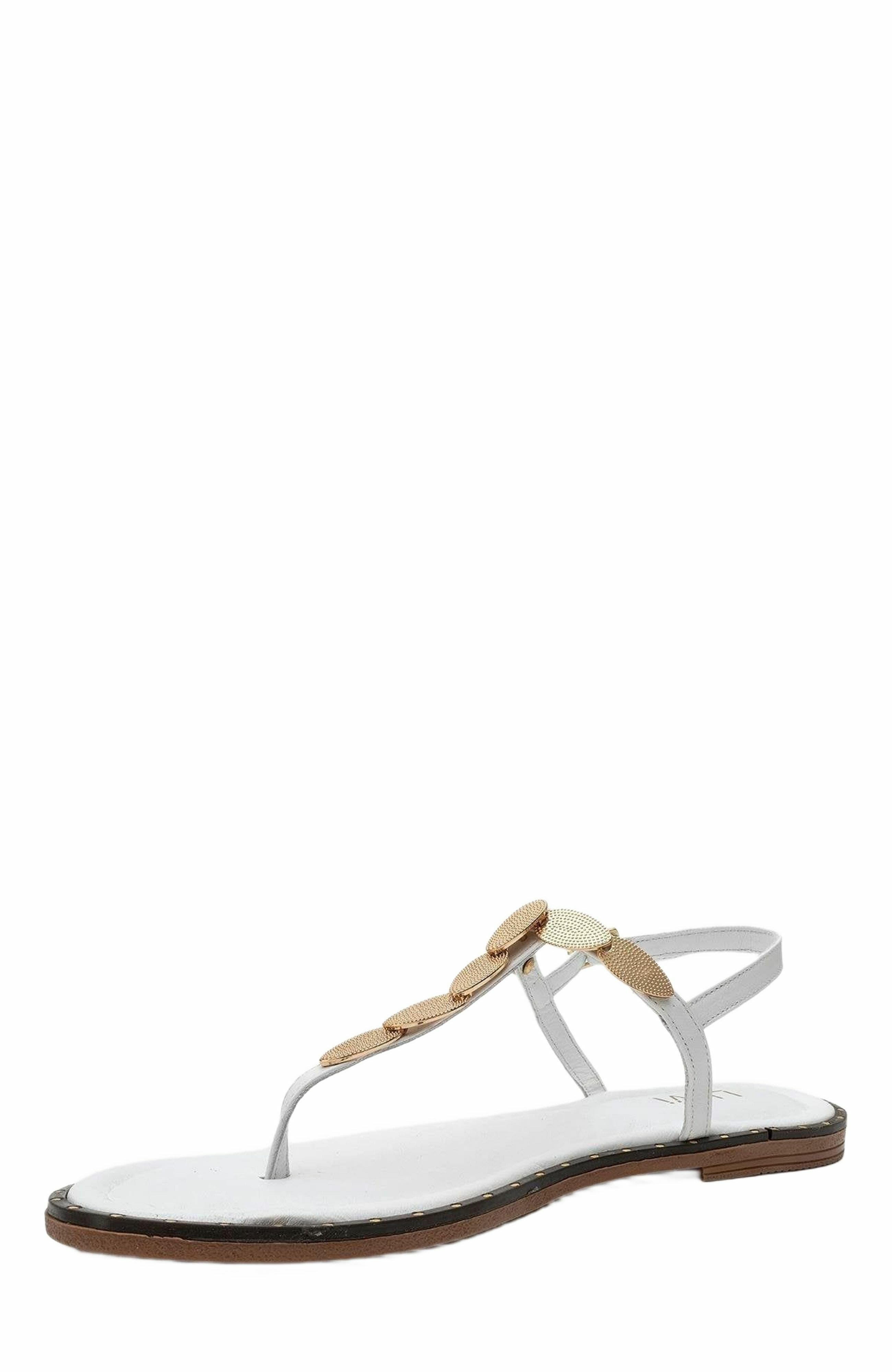 Marea Leather Flat Sandal, Alternate, color, White Leather