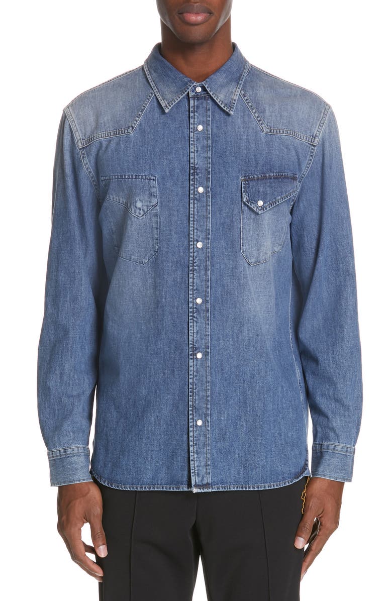 Maison Margiela Denim Sport Shirt, Main, color, 