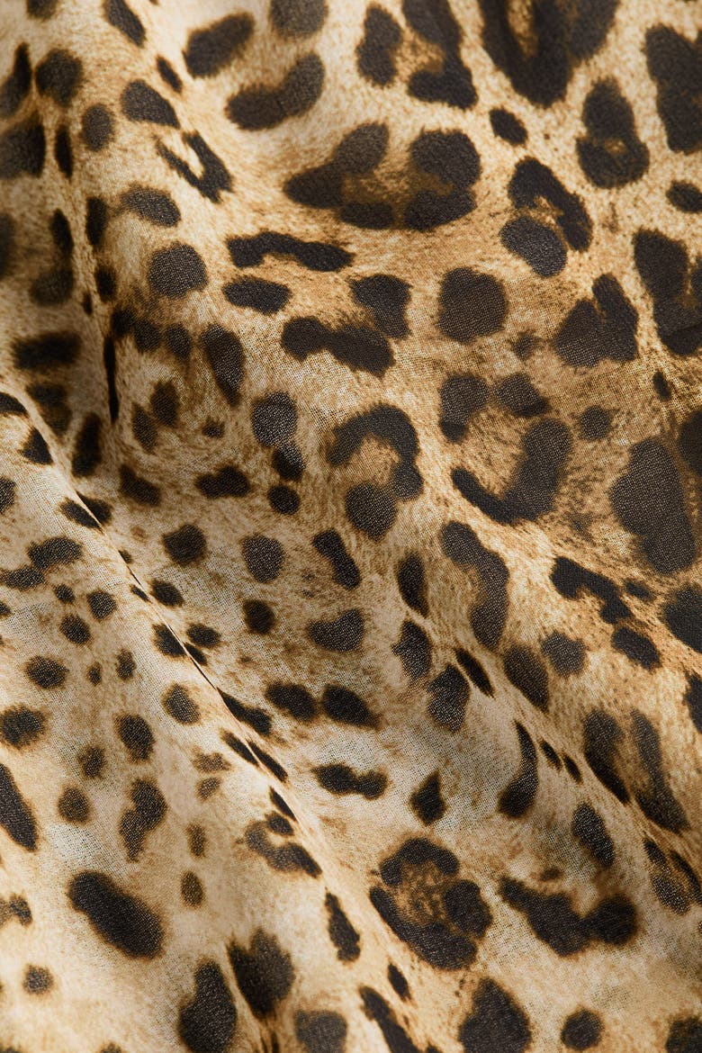 Knot-detail Halterneck Dress, Alternate, color, Brown/leopard print