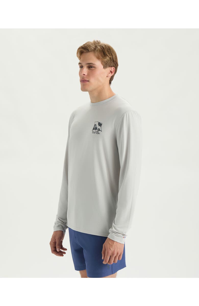 Salt Life Underwater Diving SLX Performance Long Sleeve Shirt, Alternate, color, Mist Grey Heather