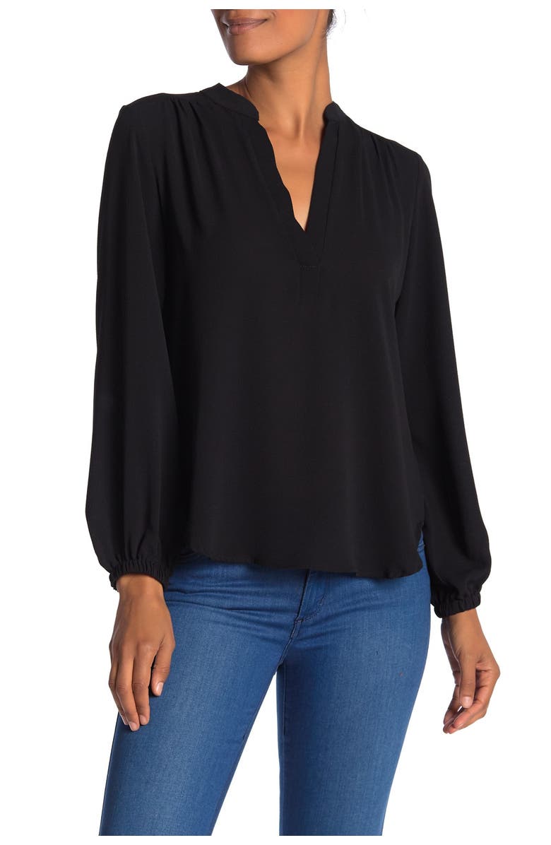 All in Favor Split Neck Long Sleeve Blouse, Main, color, 