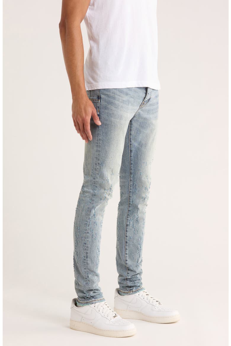 Buckshot Color Weft Stretch Jeans, Alternate, color, MID INDIGO
