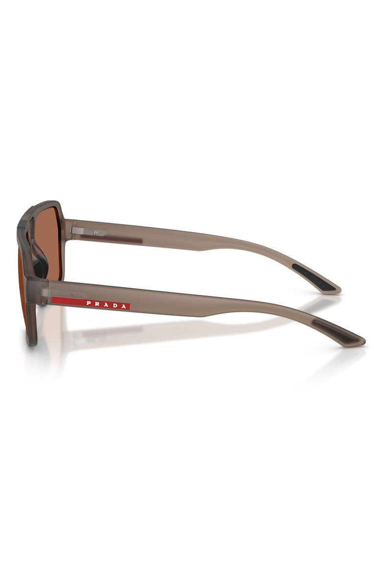 Prada Linea Rossa 59mm Pilot Sunglasses, Alternate, color, Transparent Brown / Brown
