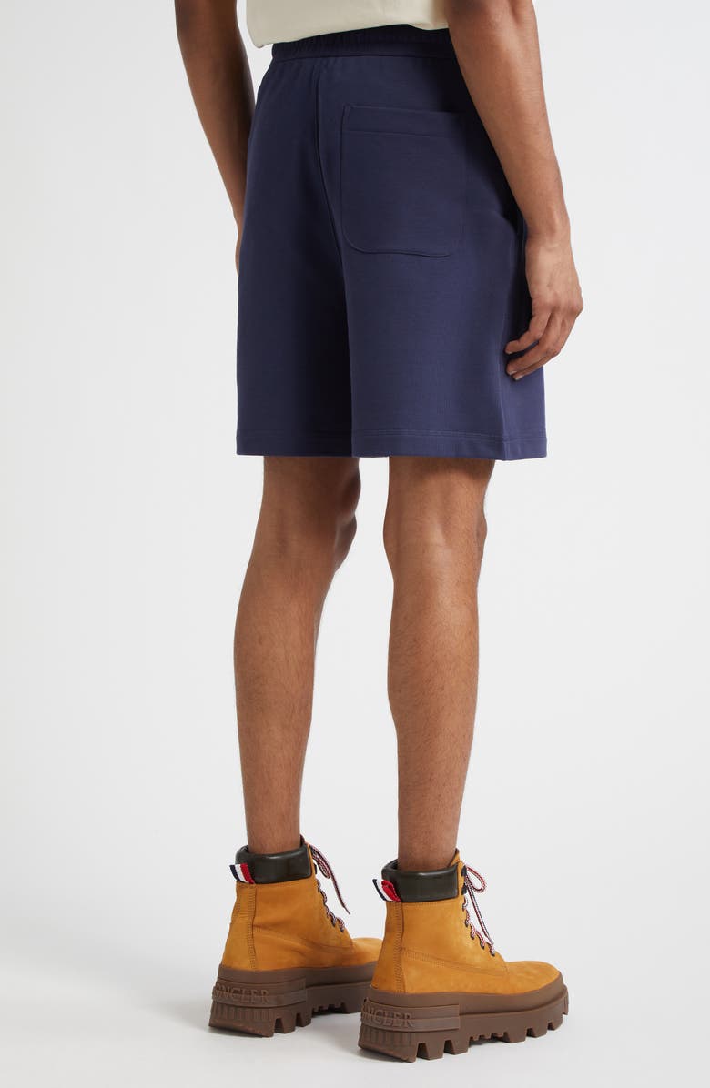 Moncler Logo Patch Drawstring Sweat Shorts, Alternate, color, Navy