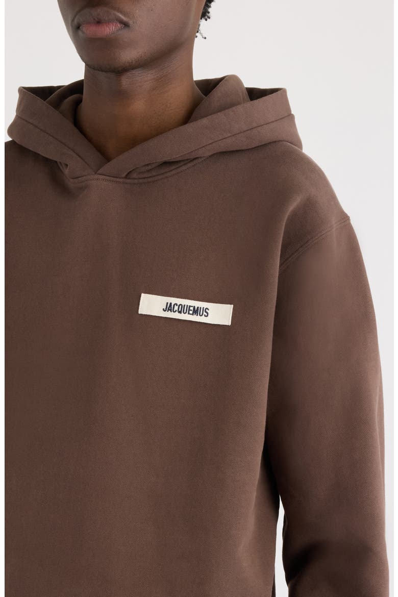 Le Hoodie Gros Grain Cotton Hoodie, Alternate, color, DARK BROWN