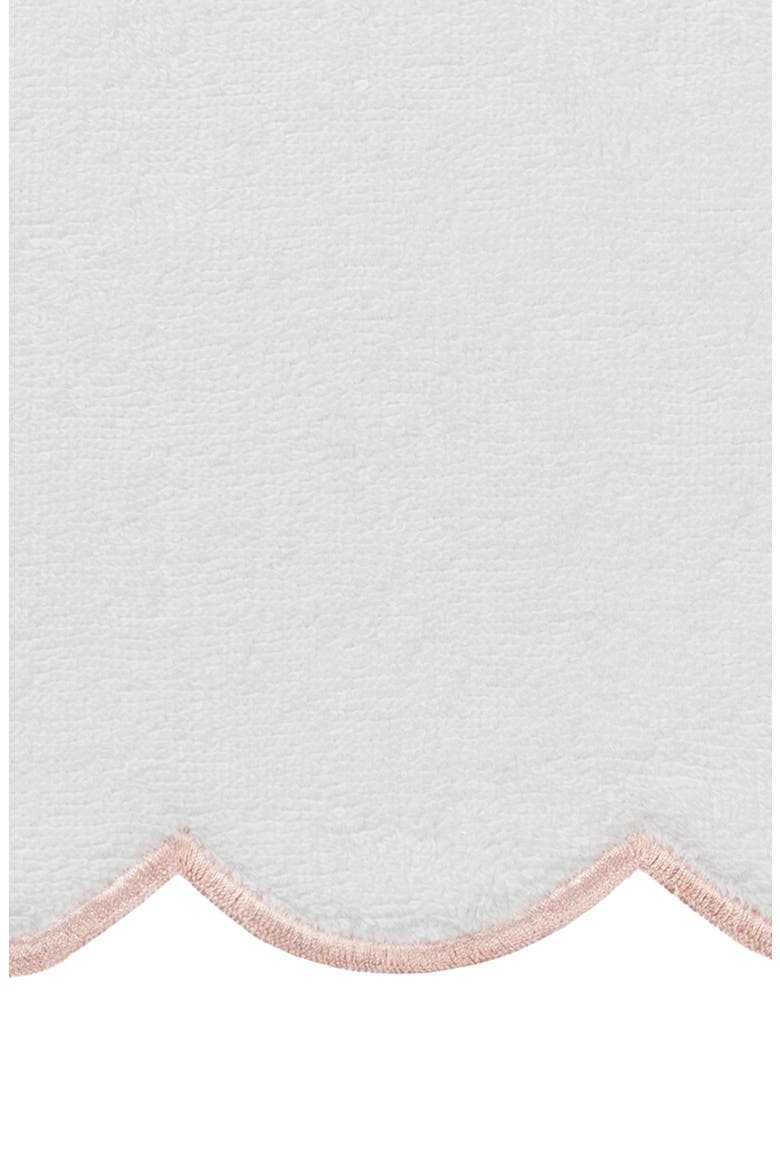 Adornia Scallop 3-Piece Towel Set, Alternate, color, WHITE/ PINK