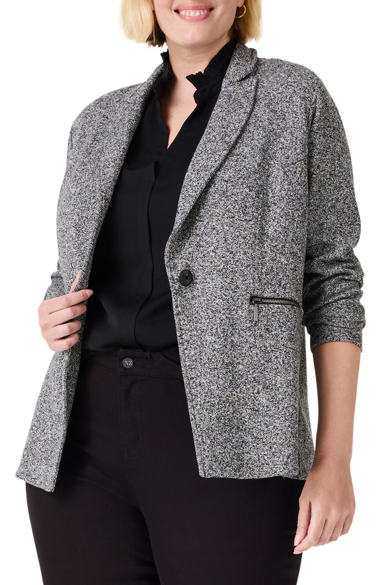 NIC+ZOE Zipped Up Marled Knit Blazer, Main, color, 