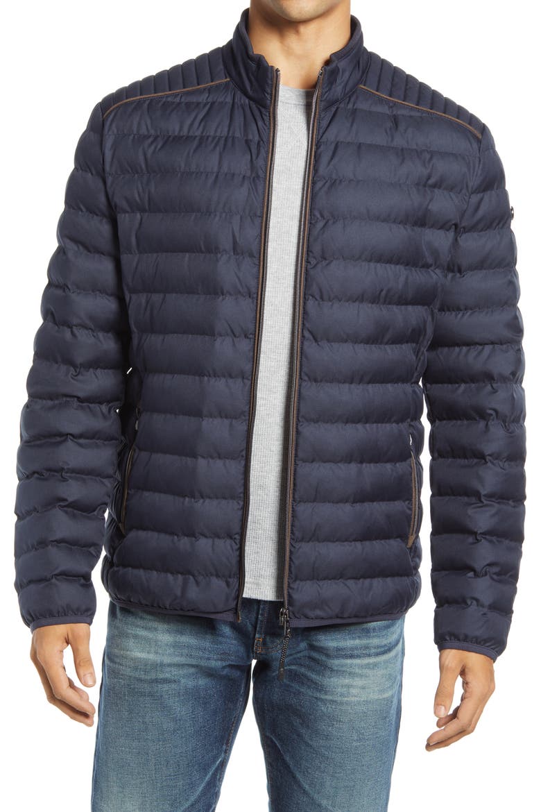 Craig Water Repellent Quilted Jacket, Main, color, NAVY