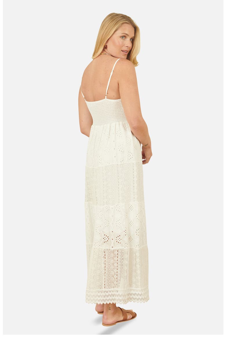 Ruched Back Tiered Maxi Dress, Alternate, color, White