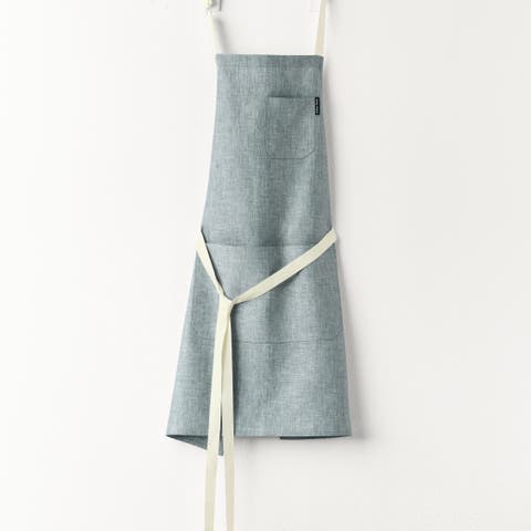 Classic Linen Bib Apron for Men & Women with Front Pockets