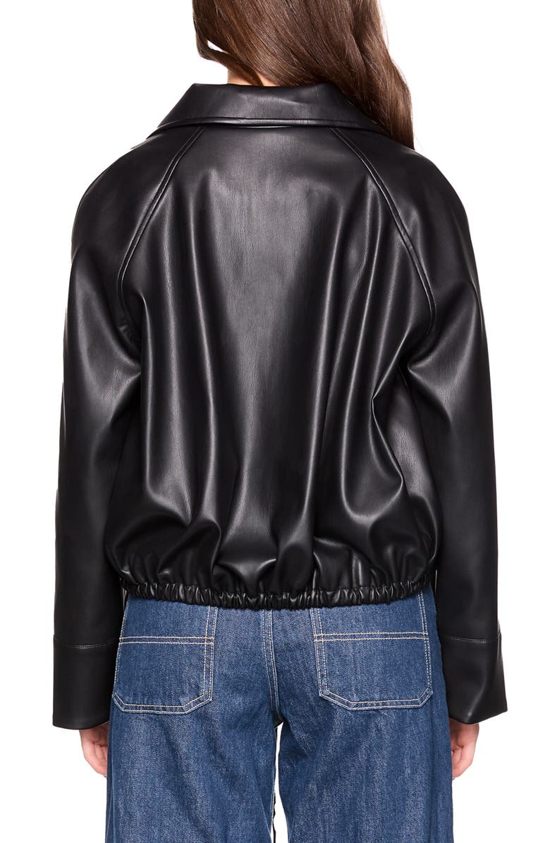 Susana Monaco Faux Leather Full Zip Jacket, Alternate, color, Black
