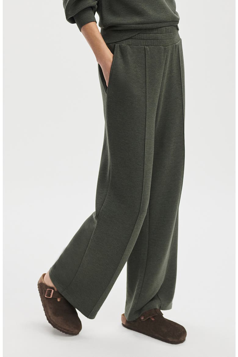 The Wide Leg 28-Inch Pants, Alternate, color, OLIVE MARL