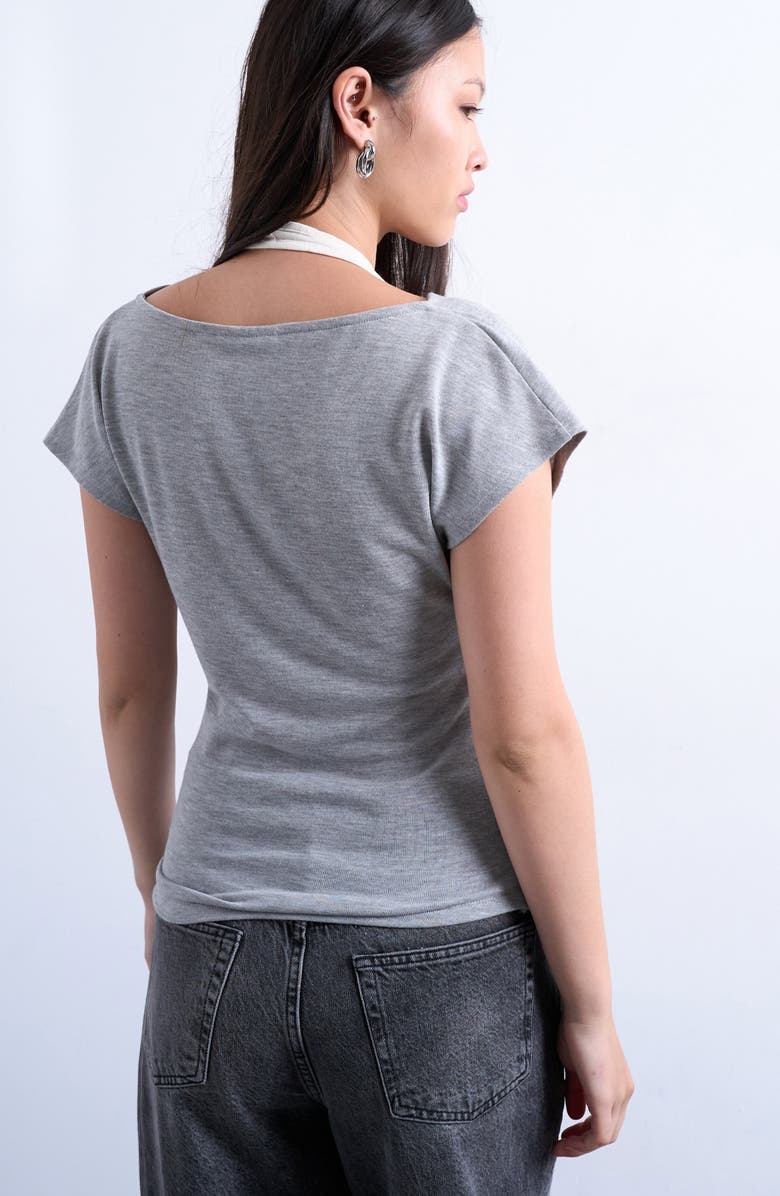 Topshop Layered Cowl Neck Top, Alternate, color, 