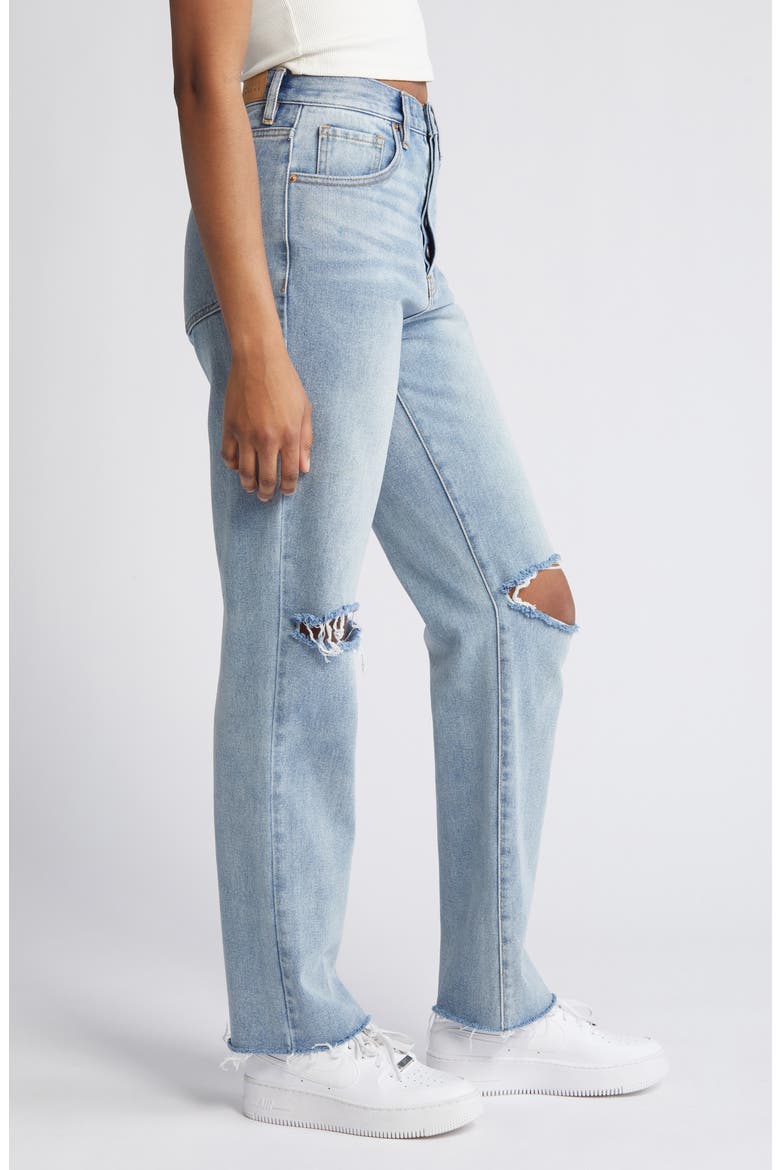 Ripped High Waist Dad Jeans, Alternate, color, PAELLA