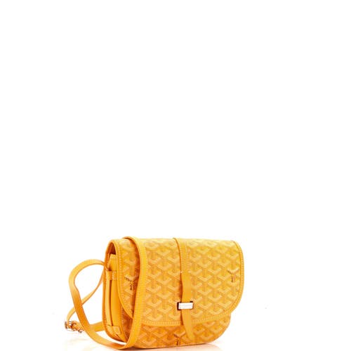 Pre-owned Goyard Goyard Belvedere Ii Messenger Bag Coated Canvas Pm In Yellow