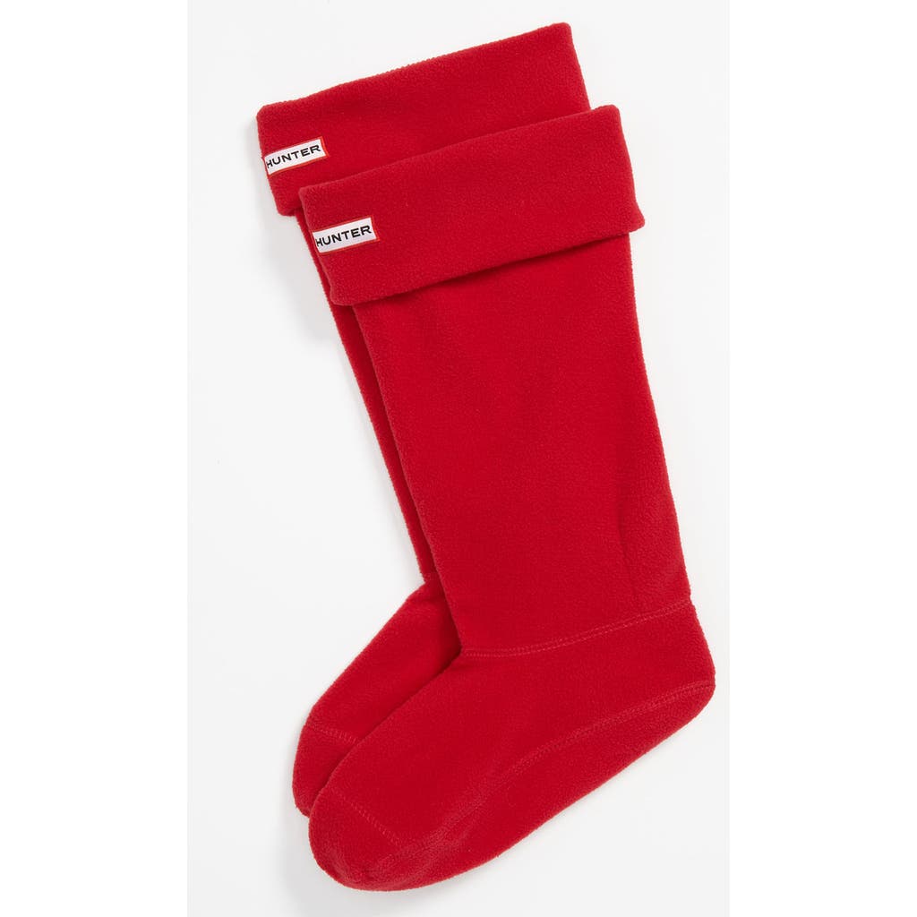 Hunter Original Tall Fleece Welly Boot Socks In Red