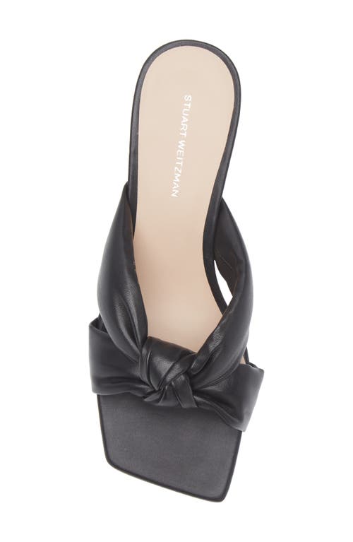 Stuart Weitzman Playa 50 Knot Kitten Heel Sandal In Black