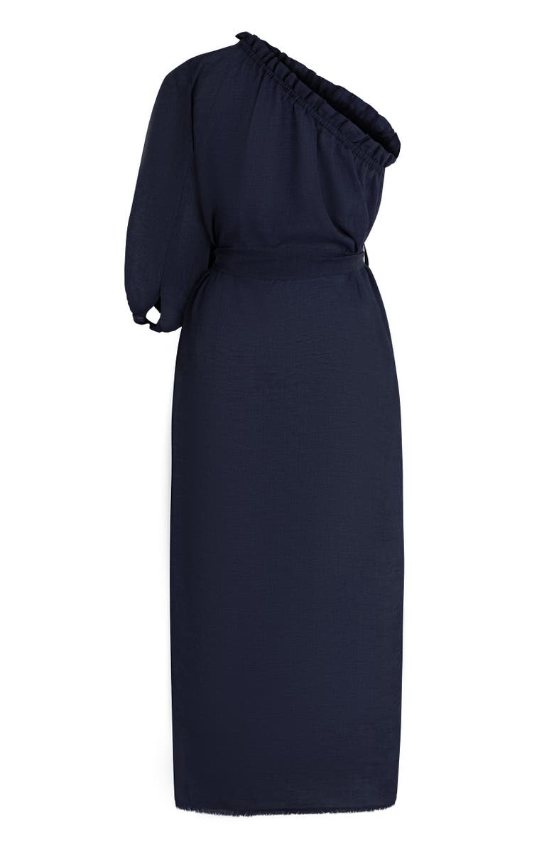 Labeca London Sardinia  Linen One Shoulder Dress, Alternate, color, Ecru