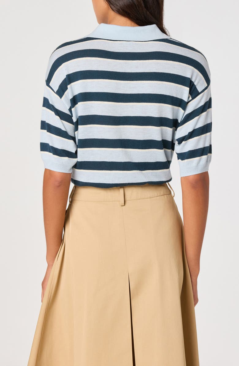 ASTR the Label Scottie Stripe Knit Polo, Alternate, color, Blue Stripe