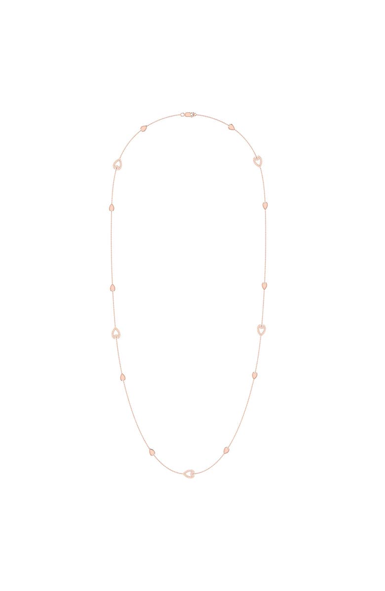 LuvMyJewelry Avani Raindrop Layered Sterling SIlver Diamond Necklace, Main, color, 14Kt Rose Gold Vermeil