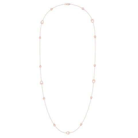 Avani Raindrop Layered Sterling SIlver Diamond Necklace