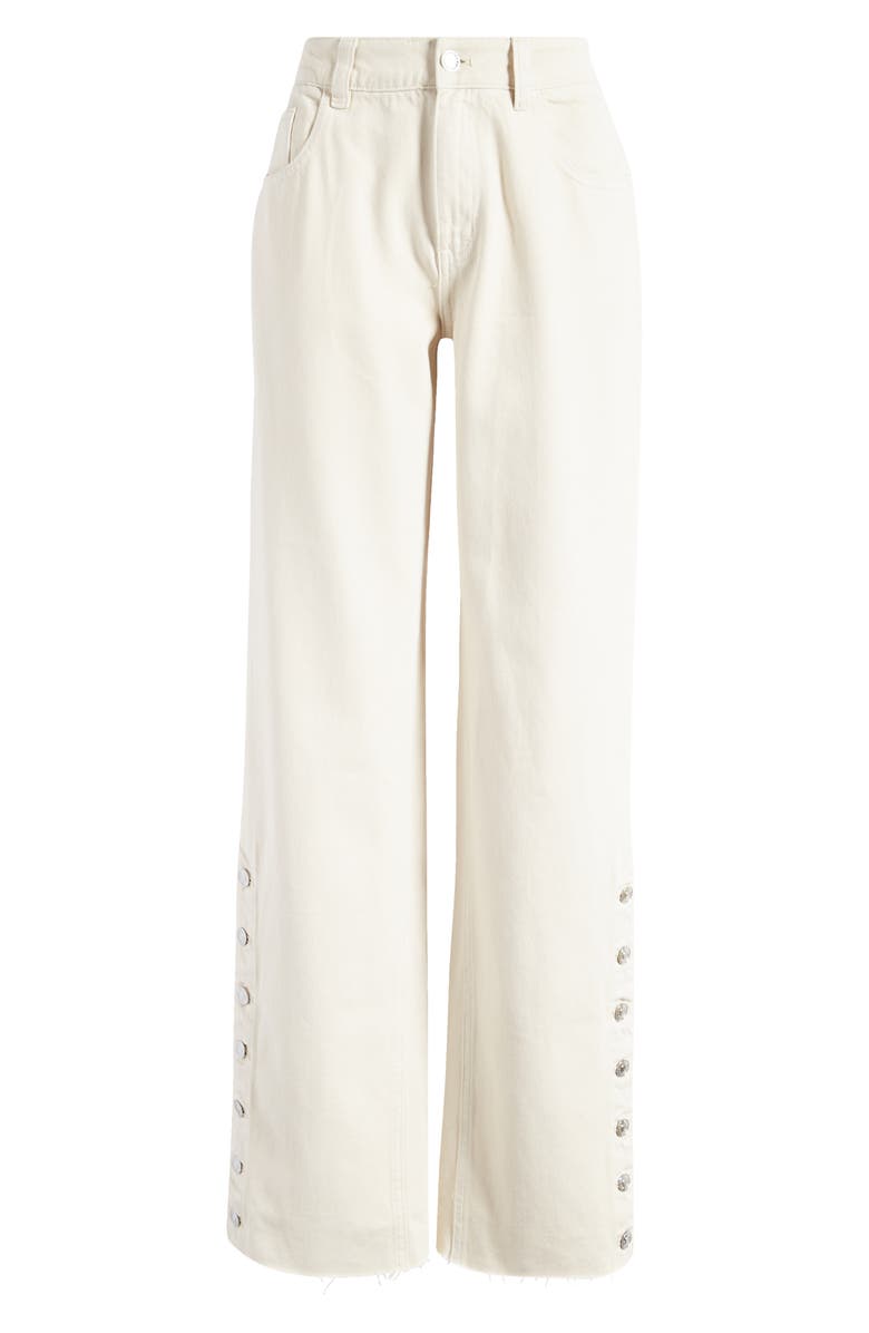 Mistress Rocks Side Button Detail High Waist Jeans, Alternate, color, Oat