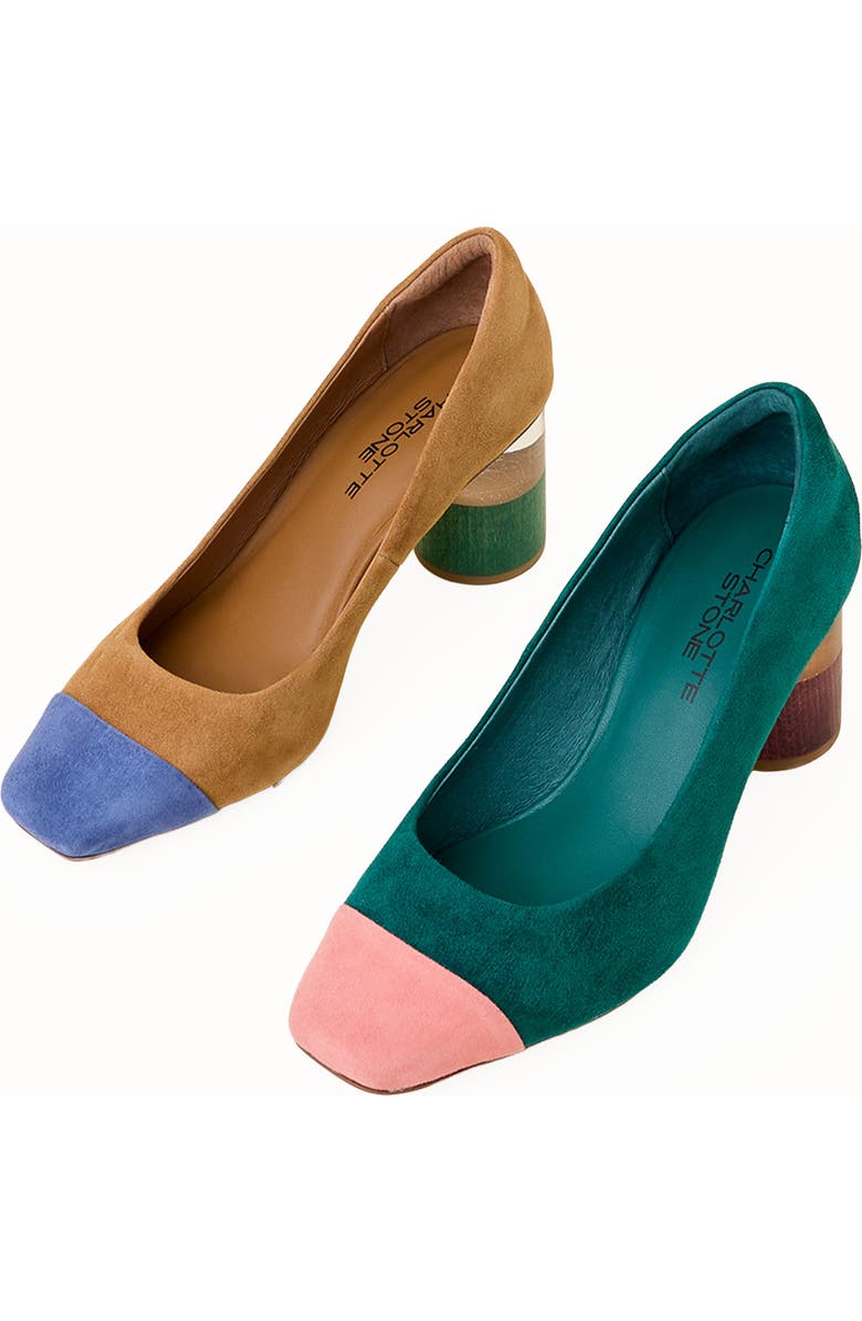 Charlotte Stone Risa Mismatch Cap Toe Pump, Main, color, Kingston