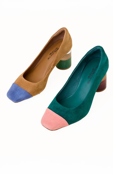 Risa Mismatch Cap Toe Pump