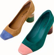 Charlotte Stone Risa Mismatch Cap Toe Pump