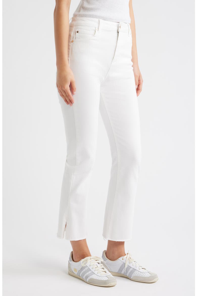 Raw Hem Flare Leg Jeans, Alternate, color, WHITE