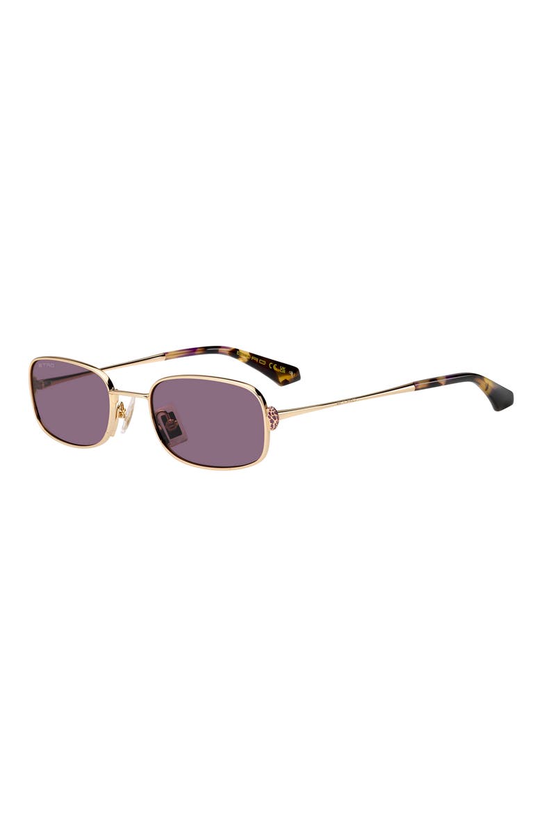 52mm Rectangular Sunglasses, Alternate, color, ROSE GOLD/ VIOLET