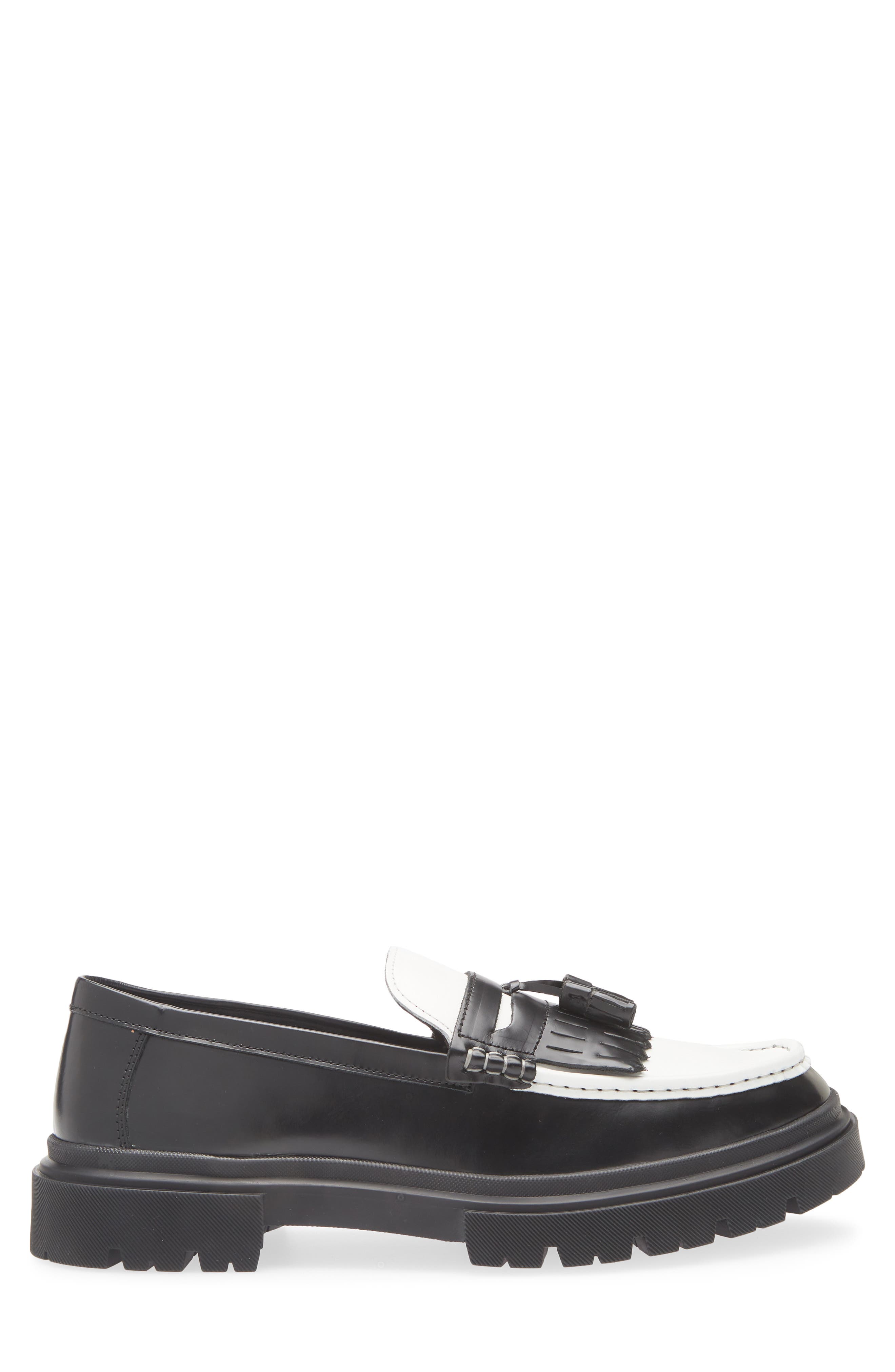 Zillah Penny Loafer, Alternate, color, BLACK WHITE