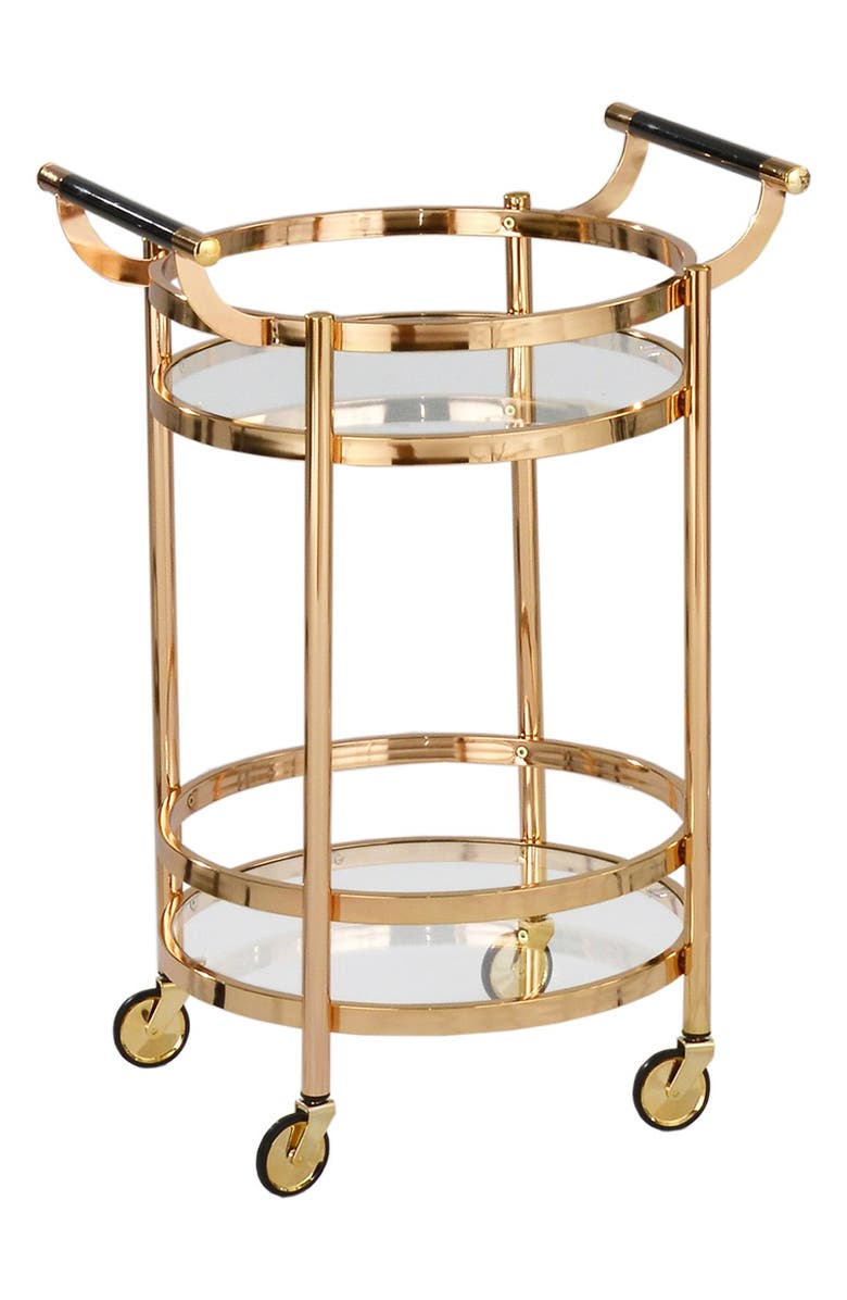 American Atelier Small Round Wheeled Bar Cart, Main, color, 