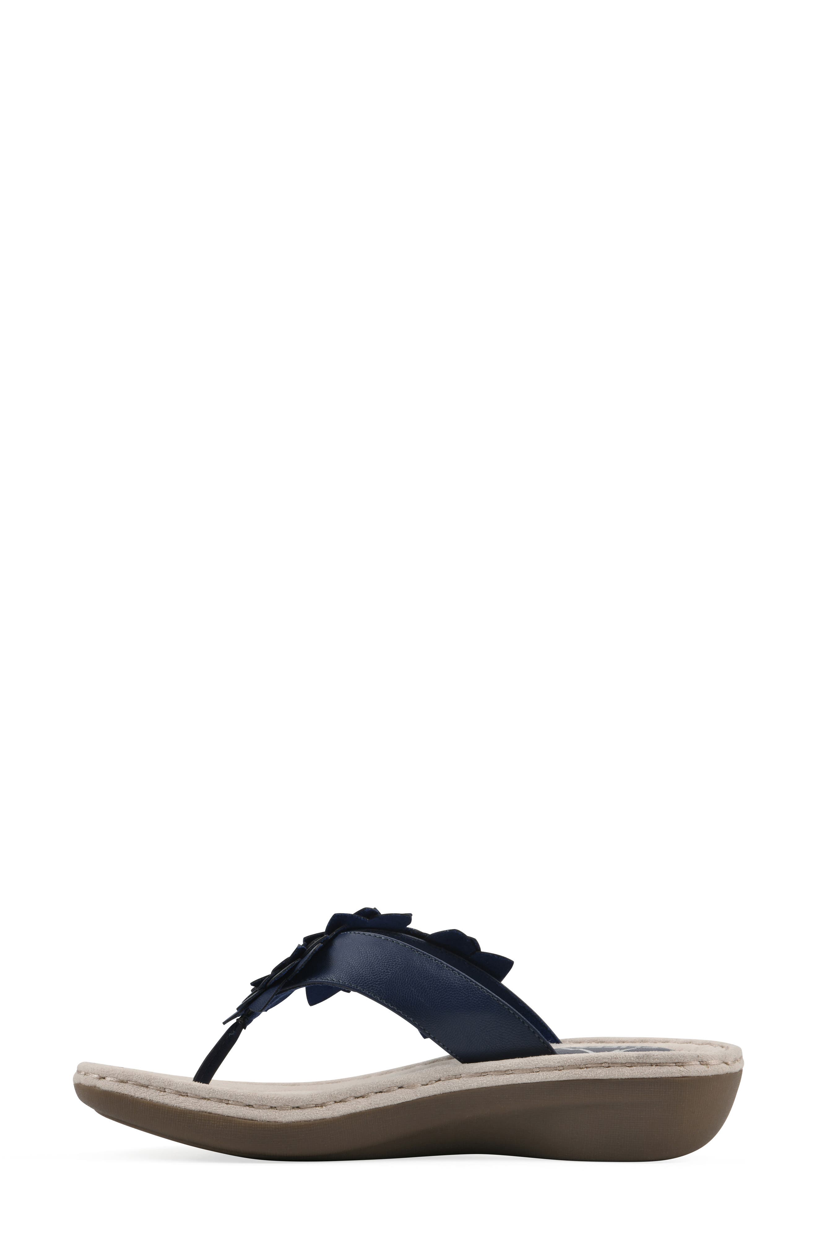 CLIFFS BY WHITE MOUNTAIN Content Wedge Sandal - Wide Width Available, Alternate, color, Navy Smooth