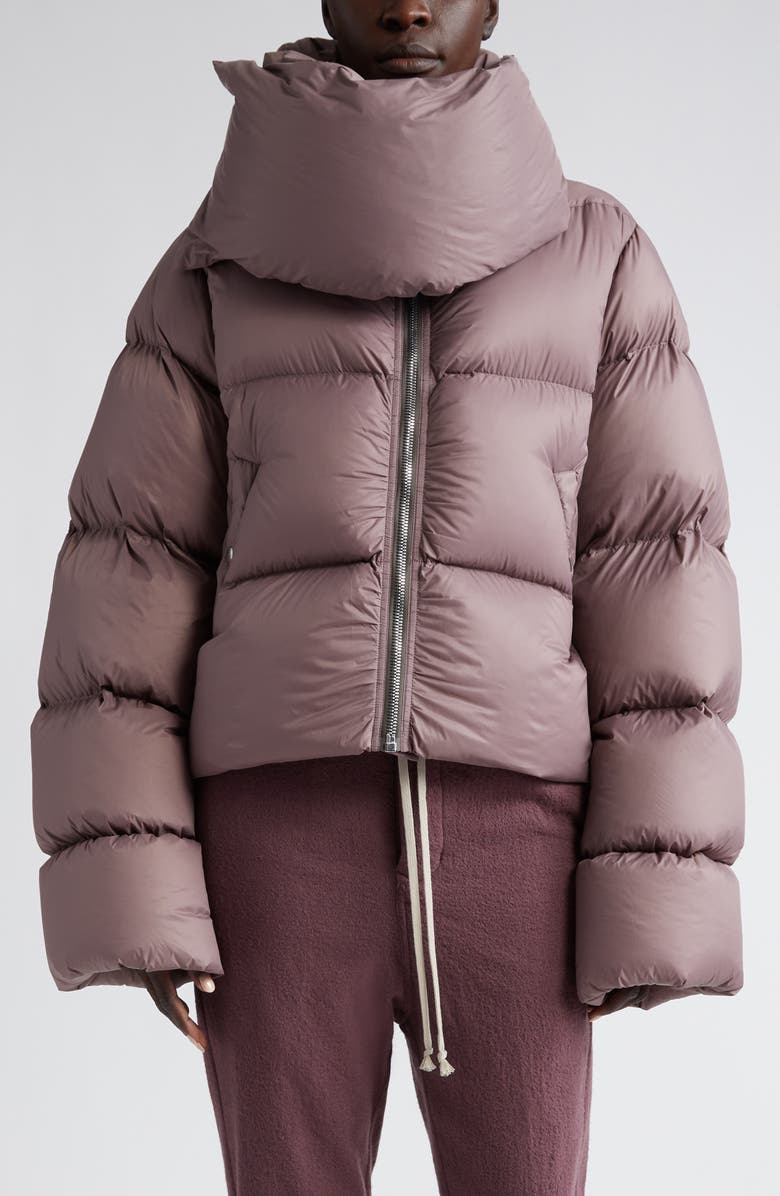 Rick Owens Funnel Neck Down Puffer Jacket, Main, color, 