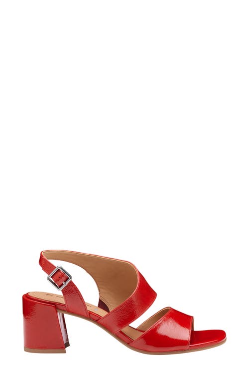 Johnston & Murphy Everly Asymmetric Slingback Sandal In Red Italian Crinkled