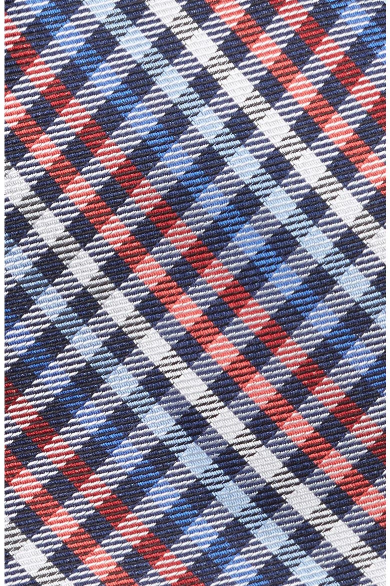 'Daydream' Silk Plaid Tie, Alternate, color, NAVY/ RED