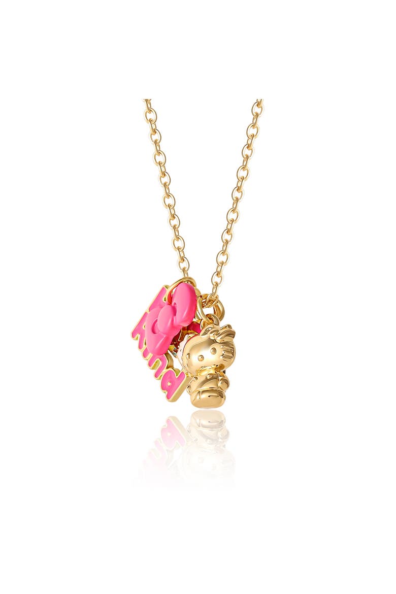Charm Set with Necklace Chain, Alternate, color, Gold, pink