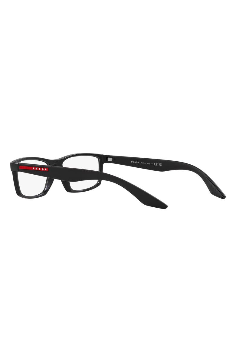 Prada Linea Rossa 56mm Rectangular Optical Glasses, Alternate, color, 