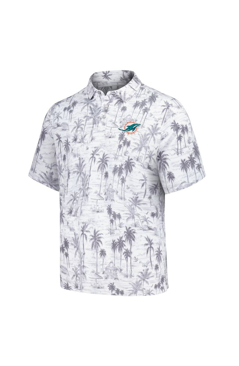 Tommy Bahama Men's Tommy Bahama Gray Miami Dolphins Cabana Shores IslandZone Tri-Blend Polo, Alternate, color,