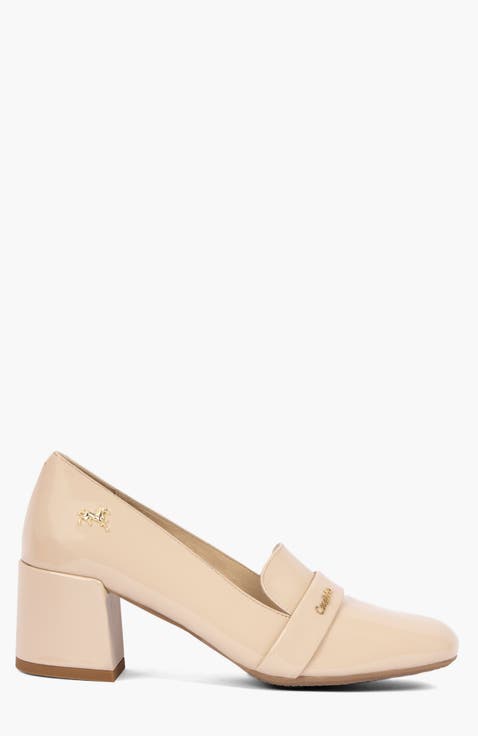 Enchante Block Heel Patent Leather Loafers