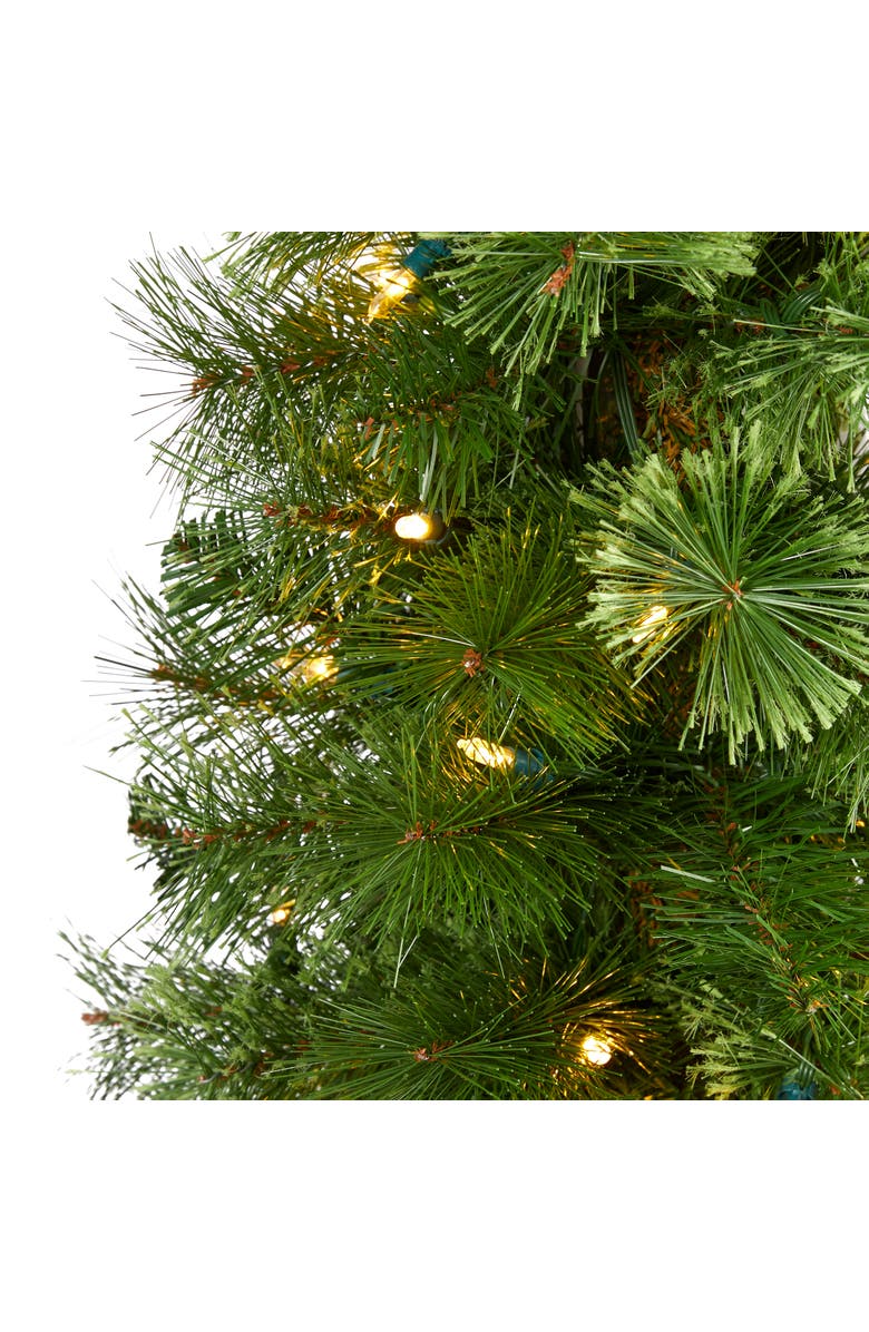 NEARLY NATURAL 5-ft Green Pencil Artificial Christmas Tree with 100 Clear (Multifunction) LED Lights and 198 Bendable Branches, Alternate, color, Green