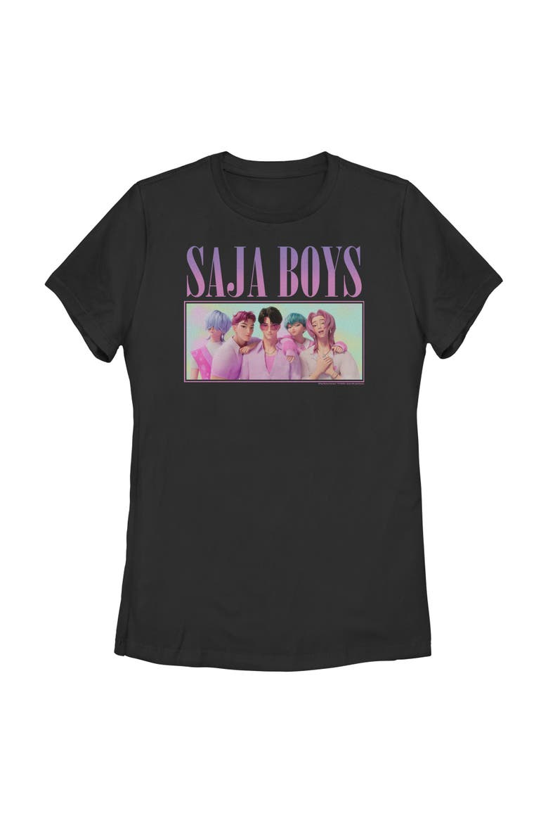 Women's KPop Demon Hunters Saja Boys Group Shot  Graphic T-Shirt, Main, color, Black