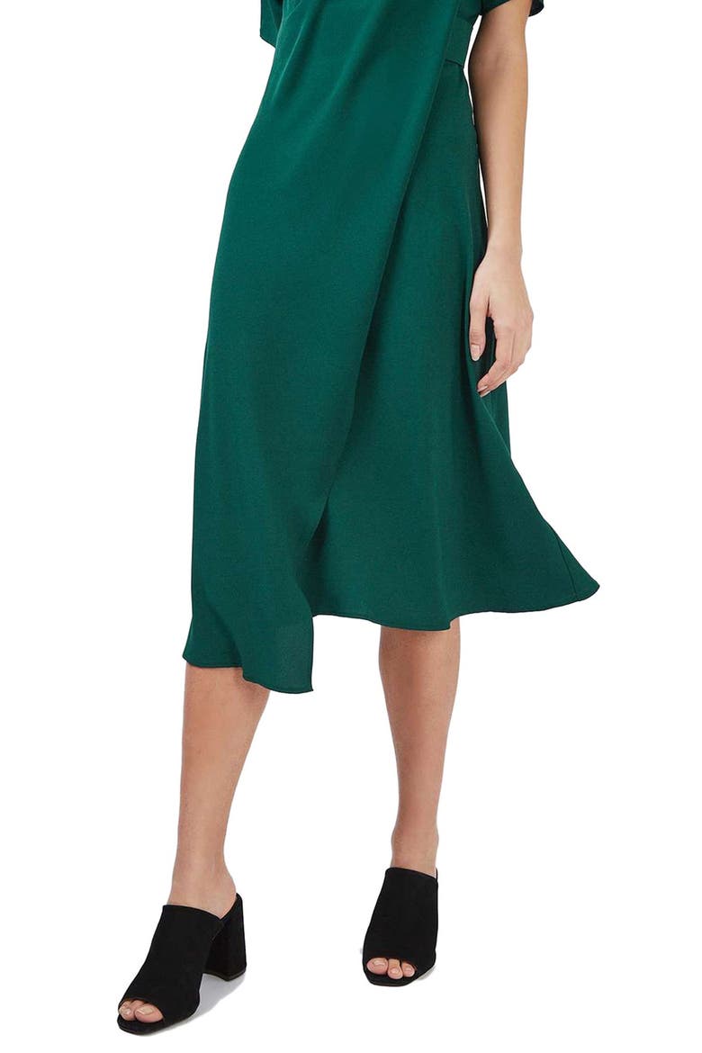 Origami Drape Neck Midi Dress, Alternate, color, BRIGHT PINK