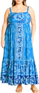 City Chic Eden Print Maxi Sundress
