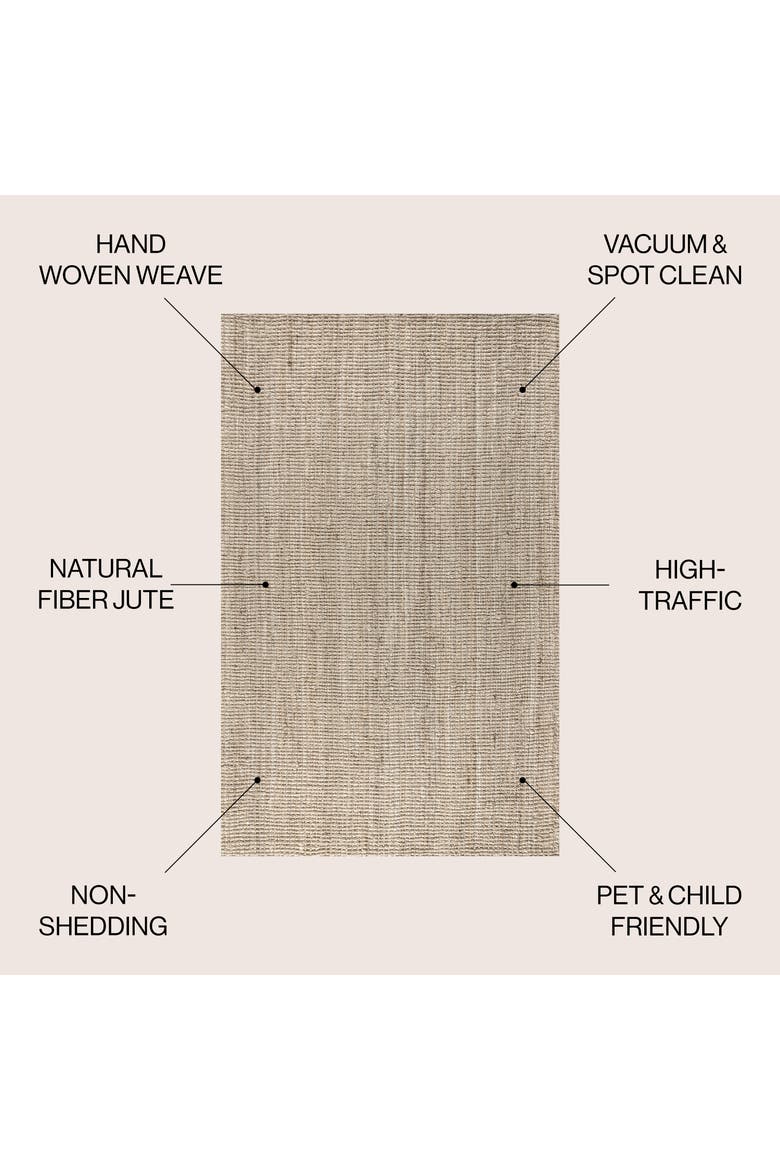 Pata Hand Woven Chunky Jute Area Rug, Alternate, color, Light Ivory